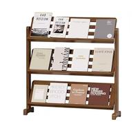 Supporto per opuscoli in bambù, 100 cm, a 3 ripiani, per opuscoli e letteratura, ideale per fiere, ufficio, soggiorno, archivio di documenti, elegante espositore