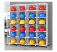 Supporto per organizzatore di Cappelli, Supporto Mobile Regolabile per riporre caschi di Sicurezza, 4-32 Griglie, Ruote bloccabili, ripiano in Metallo Resistente per caschi, 100-192 cm, 4-8