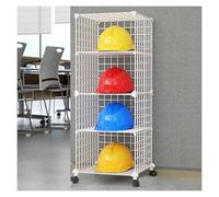 Supporto per organizzatore di Cappelli, Supporto Mobile Regolabile per riporre caschi di Sicurezza, Organizer per caschi rigidi con Ruote universali e Griglie bloccabili da 4 a 32, ripiano i