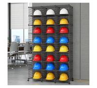 Supporto per organizzatore di Cappelli, Supporto Mobile Regolabile per riporre caschi di Sicurezza, Organizer per caschi rigidi da 4-32 Griglie con Ruote bloccabili, ripiano in Metallo per 2