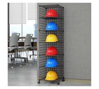 Supporto per organizzatore di Cappelli, Supporto Mobile Regolabile per riporre caschi di Sicurezza, Organizer per caschi con Serratura e Ruote universali, 4-32 Griglie, ripiano in Metallo da