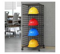 Supporto per organizzatore di Cappelli, Supporto per riporre caschi in Metallo Regolabile, Organizer Mobile per caschi rigidi con 4-32 Griglie e Ruote bloccabili, ripiano per Attrezzatura di