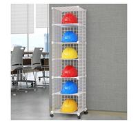 Supporto per organizzatore di Cappelli, Supporto Regolabile per caschi di Sicurezza in Metallo, Organizer Mobile per caschi di Sicurezza da 4 a 32 Griglie con Ruote bloccabili, Altezza da 10