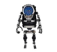 Supporto per orologi a forma di robot, in metallo, fatto a mano, regolabile (cavaliere nero)
