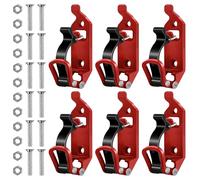 Supporto per pala per barre portatutto, 6 pezzi, supporto per pala per portapacchi in metallo, in gomma, accessori per camion con viti e dadi, supporto pala per barre (rosso)