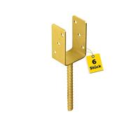Supporto per pali a U - 6 pezzi - Connettori in legno - Profilo a U - Supporto per pali 70 x 70 cm - Supporto per pali da cemento - Piedini di supporto per pali di recinzione, pali in legno, terrazzo