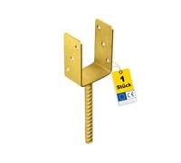 Supporto per pali a U - Ancoraggio per pali - Connettore in legno - Profilo a U - Supporto per pali 90 x 90 cm - Supporto per pali di recinzione, pali in legno, terrazza, tettoia