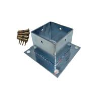 Supporto per pali in metallo resistente per recinzioni in legno, ringhiere per portici e pergolati, 200 x 200 mm, con viti, soluzione esterna durevole e affidabile