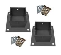 Supporto per pali rialzati per recinzione e pergola, 2 pezzi, 100 x 100 mm, base resistente con connettore per legno, metallo, cemento e ringhiere, soluzione di fissaggio durevole