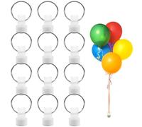 Supporto per palloncini, 12 pezzi, peso palloncini, peso palloncino idrogeno, supporto per palloncini in plastica, viene fornito con supporto e peso, perfetto per matrimoni e celebrazioni