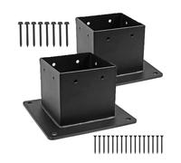 Supporto per palo,8.4x8.9 cm Dimensioni Interne Base Post 2 Pezzi per Terrazza | Nero Opaco Supporto Per Pergola,Per Recinzione Giardino Recinzione Patio Veranda Posteriore Cortile Pergolas Gazebos