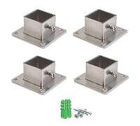 Supporto per palo Base per Pali fissaggio staffa 4 pezzi Base flangia palo Newel quadrato, staffa palo base di ancoraggio in acciaio inossidabile per supporto ringhiera recinzione ponte 30×30 mm, prot
