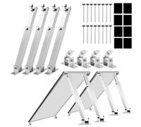 Supporto per pannello solare da balcone, tetto piatto, regolabile da 15 a 60° (set da 2 pannelli da 15° a 30°), 2 pannelli solari, fotovoltaici, universali, montaggio a parete a tetto piano, moduli PV