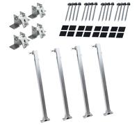 Supporto per pannello solare per centrale elettrica da balcone, argento (30-60°), 2 pannelli, supporto per pannello solare, supporto solare regolabile, telaio in alluminio per impianti fotovoltaici