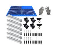 Supporto per pannello solare, per tetto piatto, per pannelli solari con guida di montaggio da 20 cm e morsetto regolabile per moduli da 30 - 35 mm, modulo PV, supporto per tetto piatto e tetto