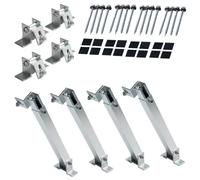 Supporto per pannello solare per tetto piatto, tetto, parete, barca, camper, angolo in alluminio per PV, pannello solare (alluminio argento, set da 2 pezzi da 15° a 30°)