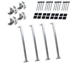 Supporto per pannello solare per tetto piatto, tetto, parete, barca, camper, angolo in alluminio per PV, pannello solare (alluminio argento, set da 2 pezzi da 30° a 60°)