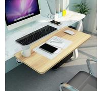 Supporto per pannello tastiera, finitura in teak, 55/65/75 x 25 cm, regolabile, organizer da scrivania per installazione ideale in ufficio, design ergonomico per comfort ed efficienza (legno 1)