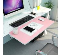 Supporto per pannello tastiera, finitura in teak, 55/65/75 x 25 cm, regolabile, organizer da scrivania per installazione ideale in ufficio, design ergonomico per comfort ed efficienza (rosa, 65 x 25