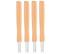 Supporto per pannocchie di mais Forchetta da cottura a 3 denti con manico | Set di 4 maniglie per pannocchie per grigliate, arrosto, frutta, verdura, barbecue, feste