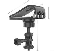 Supporto per parasole per auto, regolabile a 360 gradi, per fotocamera d'azione, telefono cellulare da 4,7-7,2 pollici, morsetto in silicone, nero, 11 x 4 x 9,5 cm (A)