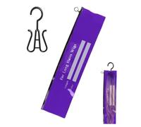 Supporto per parrucche, supporto per extension per capelli, leggero, antipolvere, con cerniera, per saloni di bellezza e viaggi, Sacchetto per la polvere in PVC viola medio + gancio, Refer to