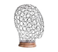 Supporto per parrucche, supporto per parrucche, in metallo, per copricapo, cappelli, parrucca, argentato, 53 x 21,5 cm