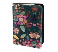 Supporto per passaporto colorato con stampa floreale Boho per viaggio Must Have, custodia per passaporto per accessori da viaggio per donne e uomini, Nero, One Size