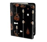 Supporto per passaporto con stampa a forma di chitarra artistica per viaggi Must Have, custodia per passaporto per accessori da viaggio per donne e uomini, Nero, One Size