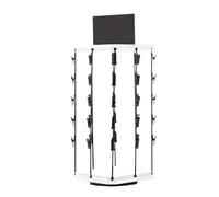 Supporto per patatine fritte, organizer per snack, 21 x 40 cm, 5 ripiani, 40 clip, girevole a 360 gradi, con bacheca, stazione per organizzare la dispensa della cucina