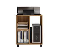 Supporto per PC in legno resistente con supporto per CPU rotante, capacità 150 kg, carrello torre per computer sotto la scrivania, per tappeti, casa e ufficio