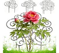 Supporto per Peonie, Tutore per Piante - Metallo Robusto, Resistente alle Intemperie, Graticcio Passante - Ideale per Fiori Grandi e Pesanti, Peonie, Rose,per Giardino, Cortile e Patio (L 44cm)