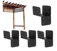 Supporto per pergola, in acciaio, 4 pezzi, per carichi pesanti | Elemento di collegamento per travi del tetto, per esterni, giardino, cortile, capanno, tetto, gazebo, fienile, terrazza