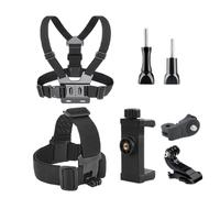 Supporto per petto per action camera, telefono con fascio per supporto per petto | Cintura regolabile per cinghia toracica j Hook | Stabilità del carrozza del telefono cellulare