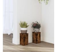 Supporto per piante, 2 pezzi, in legno di incenso, 10 x 10 x 18 cm, per interni, stabile, resistente, moderno, per la decorazione e la decorazione per balcone, terrazza, soggiorno