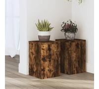 Supporto per piante, 2 pezzi, in legno di incenso, 20 x 20 x 30 cm, stabile, adatto per interni, con struttura cava e design senza tempo per la decorazione e la decorazione della stanza