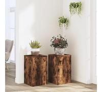 Supporto per piante, 2 pezzi, in legno di incenso, 30 x 30 x 50 cm, per interni, stabile, minimalista, per soggiorno, terrazza, balcone, decorazione