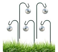 Supporto per piante, 5 pezzi, impermeabili, a specchio, mini disco | Bastoncini decorativi con sfera da discoteca per vasi da fiori, per esterni, interni, giardino, corridoio, casa, prato