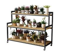 Supporto per Piante a più Livelli con rotelle, Moderno scaffale espositivo per vasi di Fiori per Soggiorno e Balcone, Sistema di scaffalatura espositiva per fioriere Sal