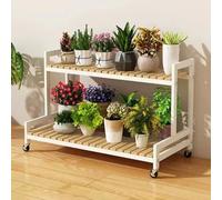Supporto per Piante a più Livelli con rotelle per Giardino e Soggiorno. Elegante scaffale per Fiori per Uso Interno ed Esterno.