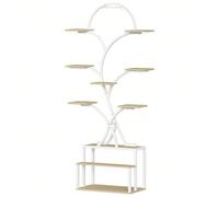 Supporto per piante con luce di crescita, ripiano in metallo e legno con 10 ripiani e 3 LED, adatto per soggiorno, interni ed esterni, giardino e balcone, 168 cm, (Bianco, 1 pezzo) Informazioni su que