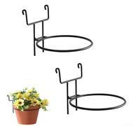 Supporto per piante da appendere in ferro battuto per ringhiera da balcone, supporto da parete per vasi di fiori con design salvaspazio, scaffale da giardino per piante grasse ed erbe, set da 2 pezzi
