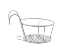 Supporto per piante da balcone in metallo, supporto da appendere per vasi da fiori verticali per patio, verde, robusto organizer per erbe aromatiche con design salvaspazio per (bianco)