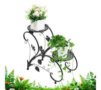 Supporto per piante da esterno, in ferro battuto, resistente, antiruggine, supporto per vaso per piante, mensola per soggiorno, camera da , ingresso, balcone, patio, giardino ad angolo