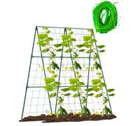 Supporto per piante da esterno resistente alle intemperie - composto da robusti pali verticali e da una struttura a rete aperta in PVC per l'arrampicata, adatto per viti, edera, fagioli, ecc. Facile d
