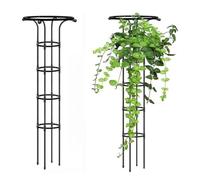 Supporto per Piante da Esterno, Traliccio Sagomato da Giardino, Antiruggine | Gabbia di Supporto in Metallo per Piante da Esterno, per rose, Clematidi e Pomodori(Black,65CM/25.59in)