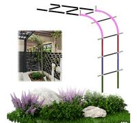 Supporto per piante da giardino a semicerchio, in acciaio inox, con base, facile da installare, resistente alle intemperie, 180 x 240 cm, per piante rampicanti.