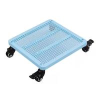 Supporto per piante da interno con ruote, supporto per vaso da fiori su vassoio arrotolabile, carrello rettangolare in metallo, colore blu, dimensioni: 40 x 5 cm, perfetto per la decorazione della