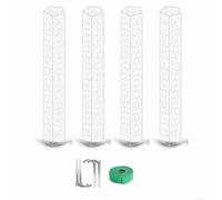 Supporto per piante da interno ed esterno 15 7 in palo di muschio trasparente con forma pentagonale chiusa per migliorare la distribuzione dei nutrienti e l'attaccamento delle radici (4 pezzi)