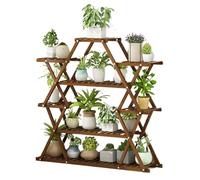 Supporto per piante da interno ed esterno, a più livelli, alto in bambù, mensola angolare per più piante, supporto moderno e creativo per patio e balcone